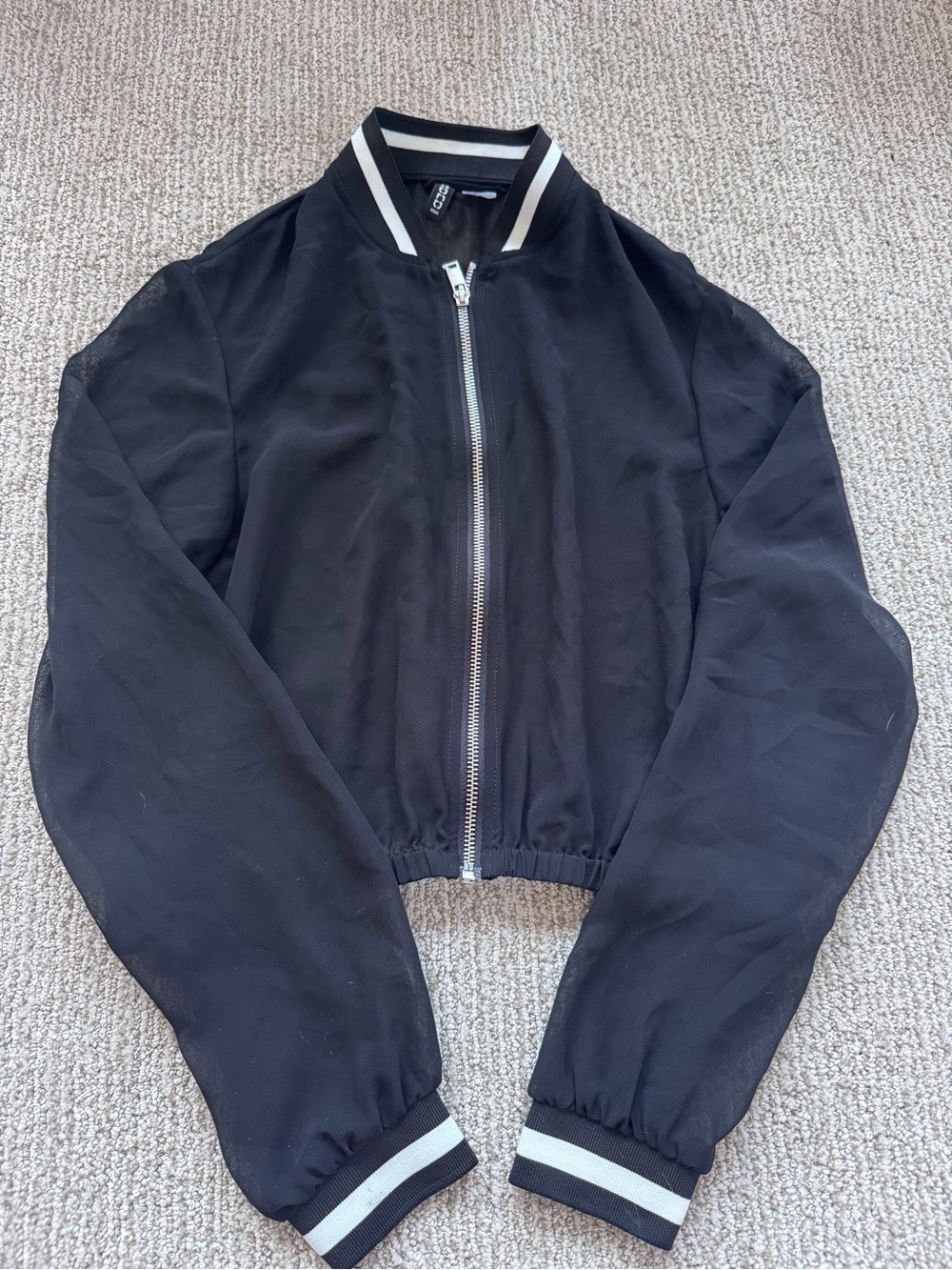 Divided Black Jacket with White Trim